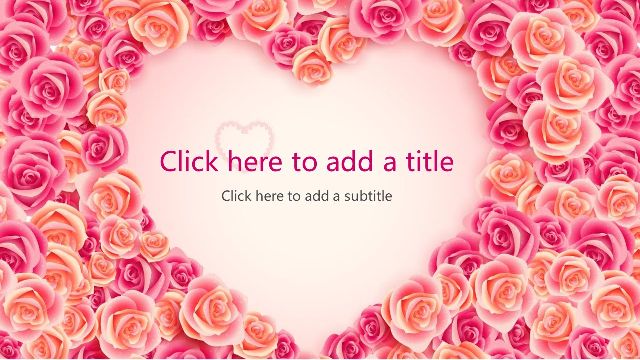 Rose heart shaped ppt background 