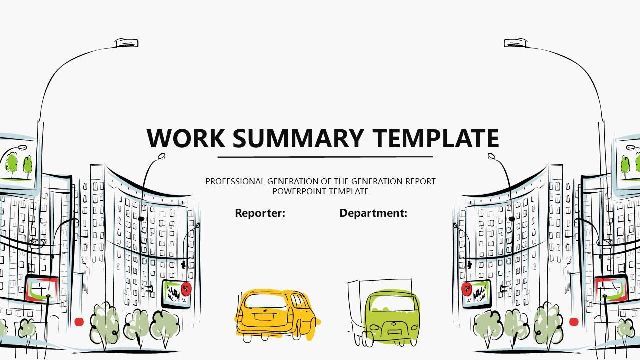 <b>Hand drawn city street view PowerPoint Templates</b>