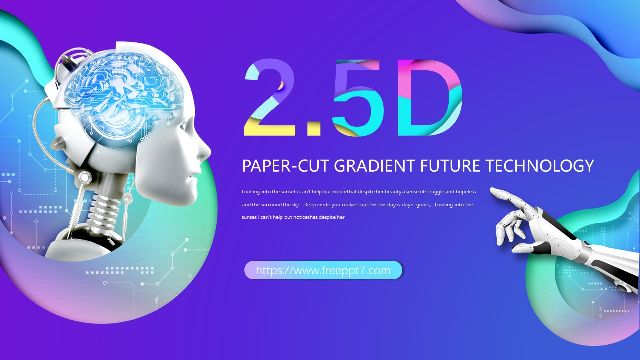 Paper-cut gradient future technology PowerPoint Templates