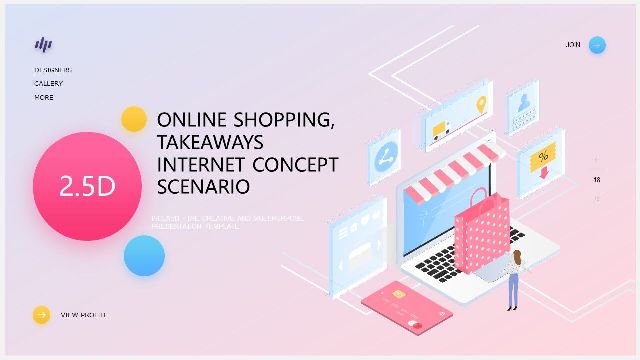 <b>2.5D Internet Shopping Concept PowerPoint Templates</b>