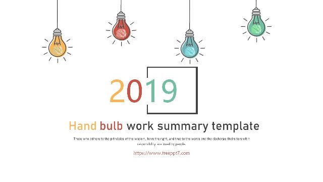 <b>Simple hand bulb work summary PowerPoint templates</b>
