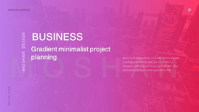 <b>Gradient minimalist project planning PowerPoint Template</b>