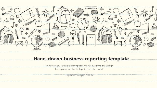 <b>Hand-drawn style business report PowerPoint template</b>