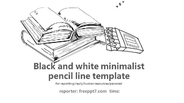 <b>Black and white simple pencil line PowerPoint</b>