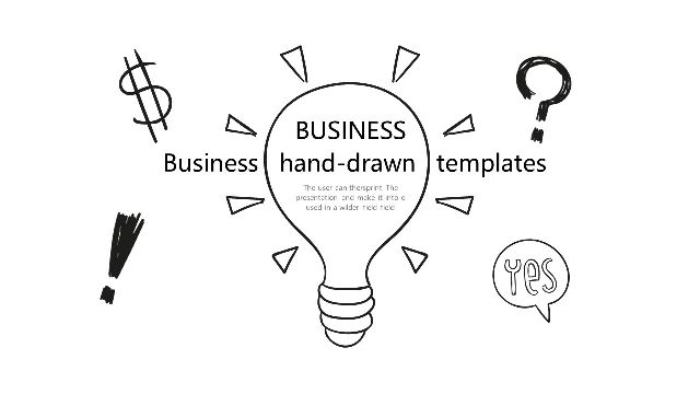 <b>Hand drawn light bulb business PowerPoint Template</b>