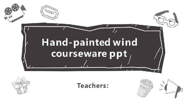 Hand drawn style teaching courseware PowerPoint Template