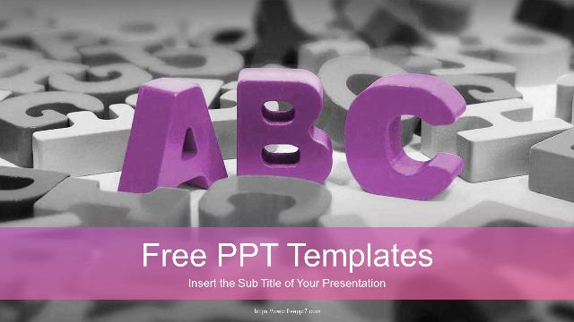 <b>ABC English Alphabet Blocks PowerPoint Template</b>