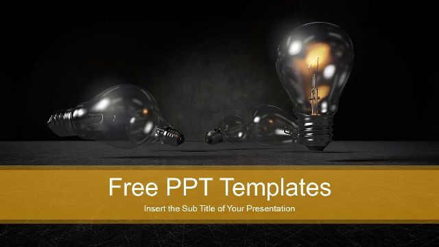 <b>Lighted bulb business PowerPoint template</b>