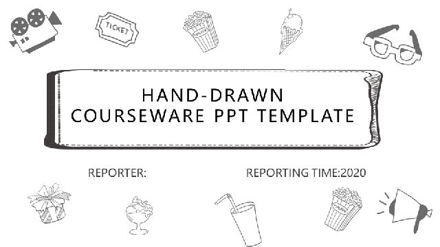 Hand drawn teaching courseware PowerPoint Templates