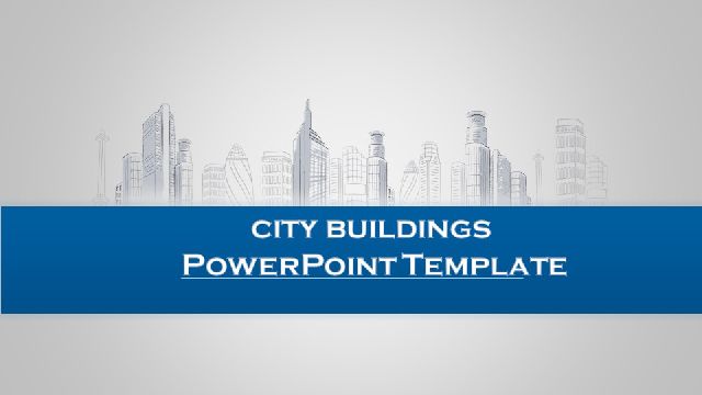 Hand drawn city buildings PowerPoint Templates