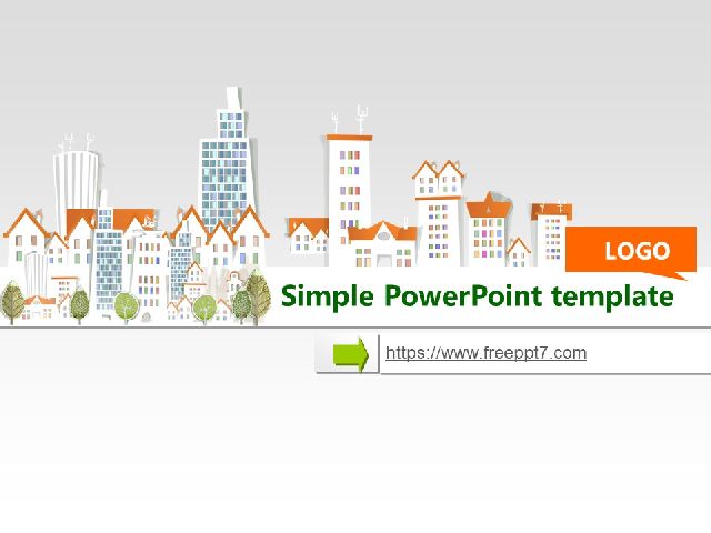 Simple City Buildings PowerPoint Templates