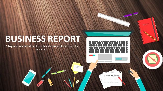 <b>Office Scene Business Report PowerPoint Templates</b>