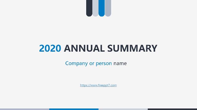Simple Blue Annual Summary PowerPoint Templates
