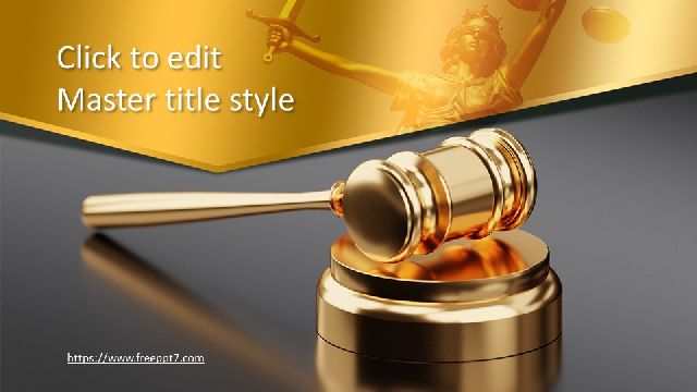 <b>Golden Law Gavel PowerPoint Templates</b>