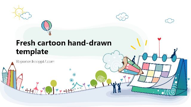 Fresh cartoon hand drawn PowerPoint Templates
