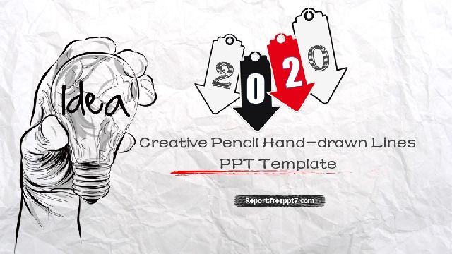 <b>Creative pencil hand drawn lines PPT templates</b>
