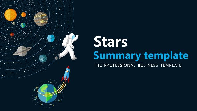 <b>Starry Sky Summary Report PowerPoint Templates</b>