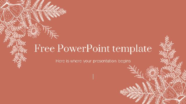 Line Drawing Plants PowerPoint Templates