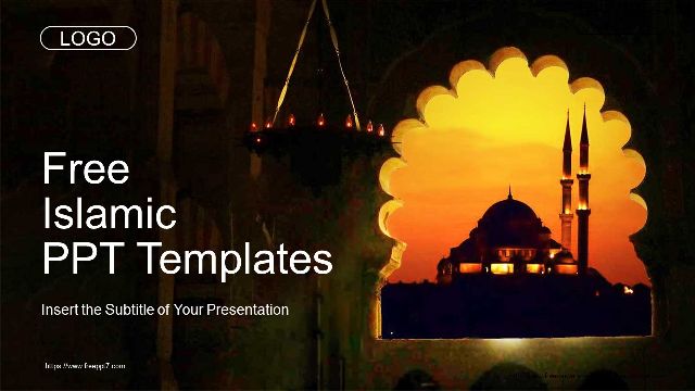 <b>Islamic Mosque Sunset PowerPoint Templates</b>