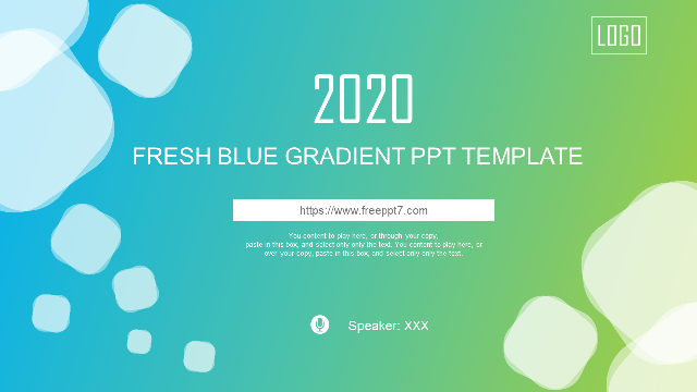 Fresh blue gradient PowerPoint templa