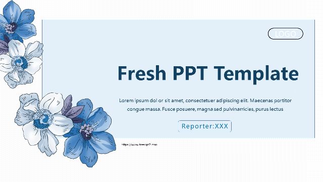 Blue Little Flowers PowerPoint Templates