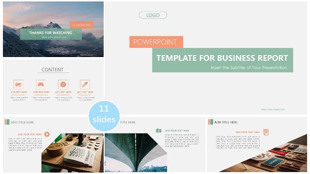 Simple business report PowerPoint Tem