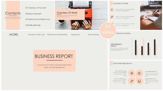 Pink Business Report slide Templates