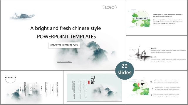 Elegant ink Chinese style PowerPoint templates