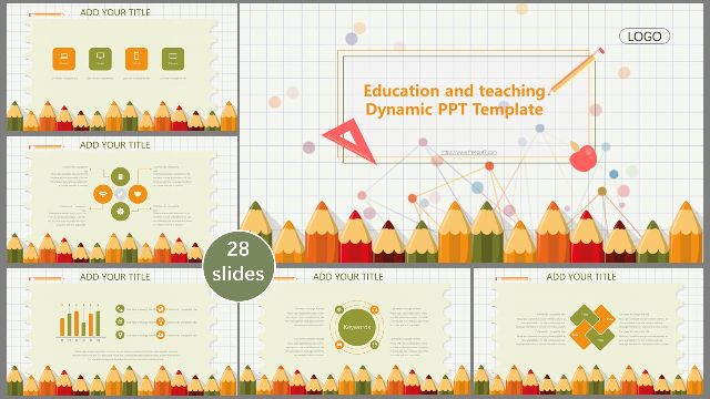 Cute pencils dynamic PowerPoint Templates