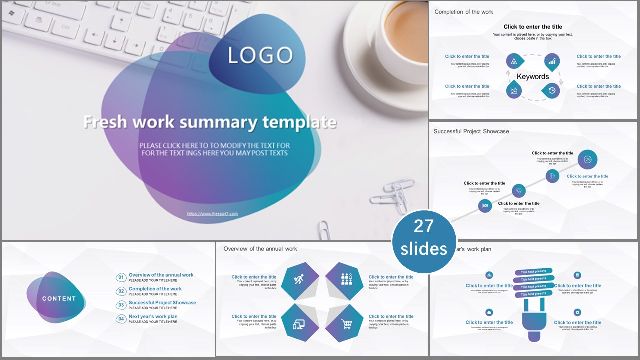 Fresh work summary PowerPoint Tem