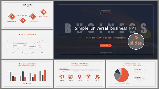 Blue orange simple business PowerPoint Templates
