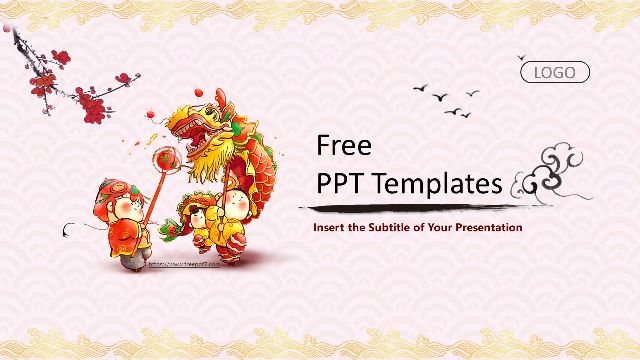 Chinese Dance Dragon PowerPoint Templates