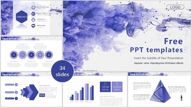 Blue Smoke PowerPoint Templates