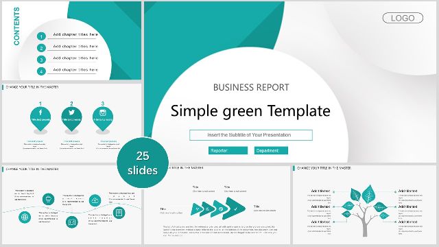 <b>Green simple business PowerPoint Templates</b>