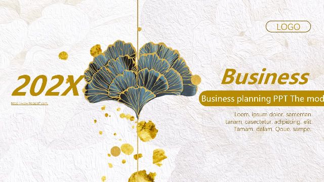 Exquisite leaf PowerPoint templates