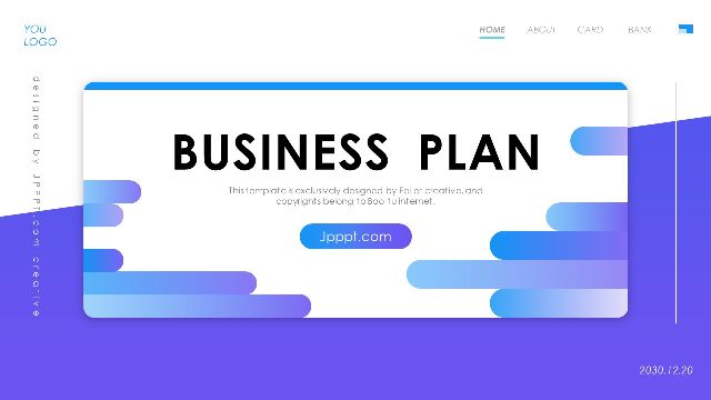 <b>Blue gradient business plan PPT templates</b>