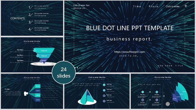 <b>Blue dot line business PowerPoint Templates</b>