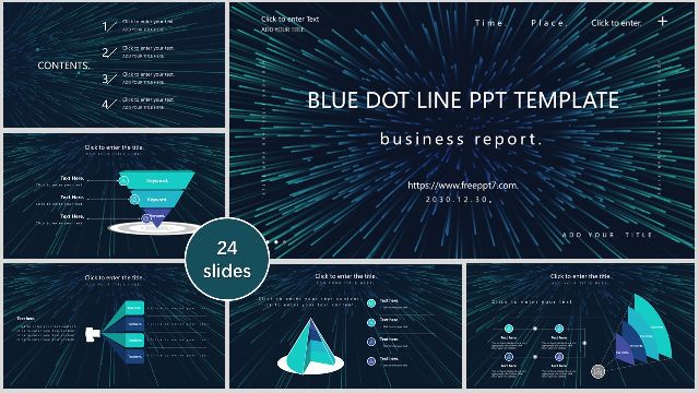 Blue dot line business PowerPoint Templates