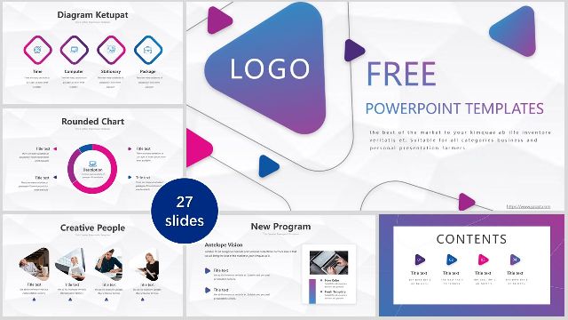 Gradient triangle business PPT te