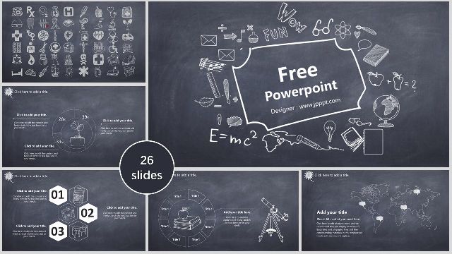 <b>Creative blackboard background PPT templates</b>