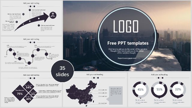 <b>Building background business report PPT templates</b>