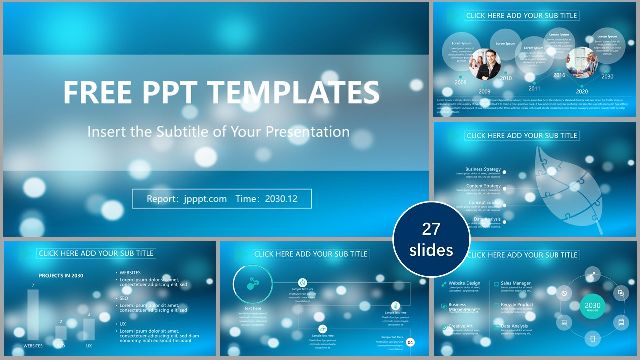 <b>Blue frosted glass business PPT templates</b>