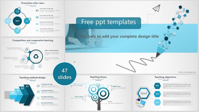 <b>Blue Pencil Pattern PowerPoint Templates</b>