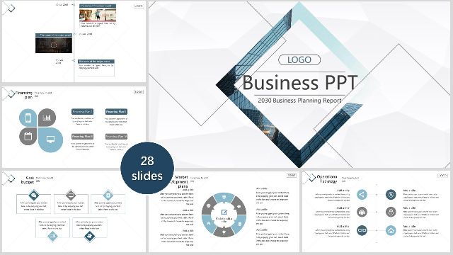 Blue Diamond Business PowerPoint 