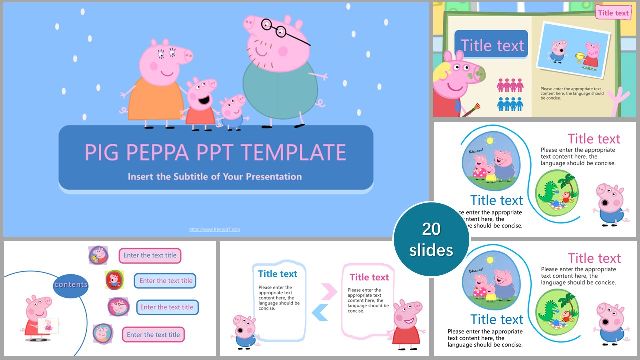 <b>Cartoon piggy page PowerPoint Templates</b>