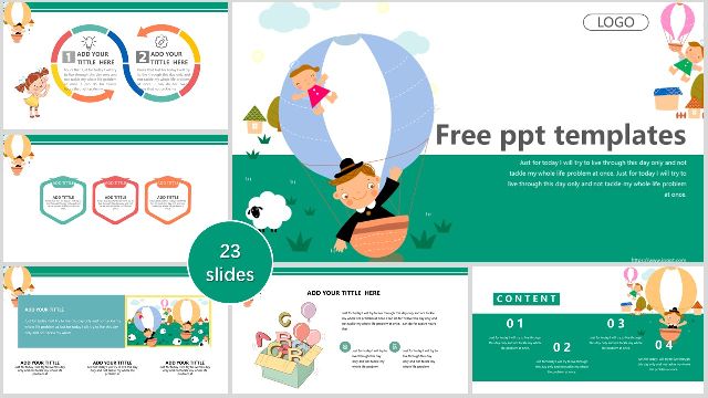 Cartoon children education PPT templates