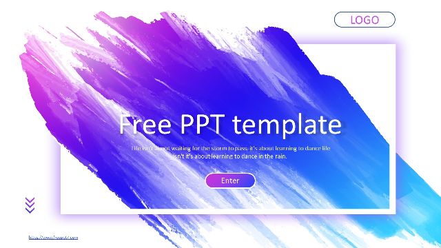 Blue Purple Stroke PowerPoint Templates