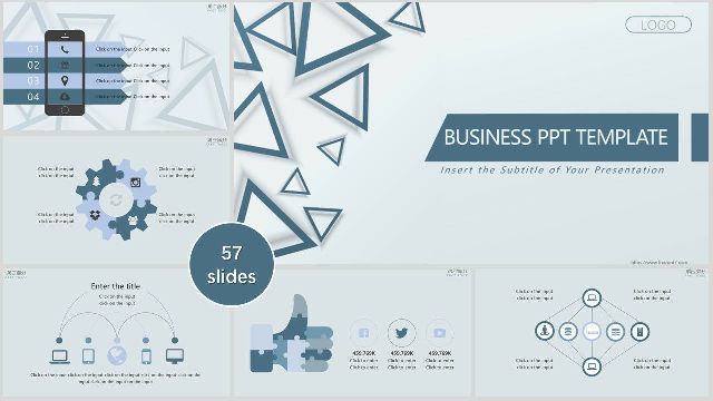 Blue triangle business slides