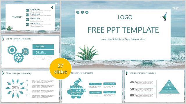 <b>Seaside scenery business PowerPoint Templates</b>