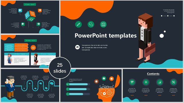 Color 2.5D Business PowerPoint Templates